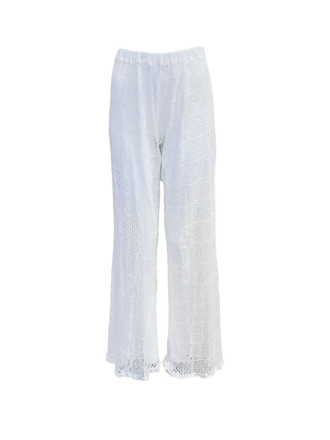 PANTALONE a Zampa Uncinetto Bianco Ribes of LOVE