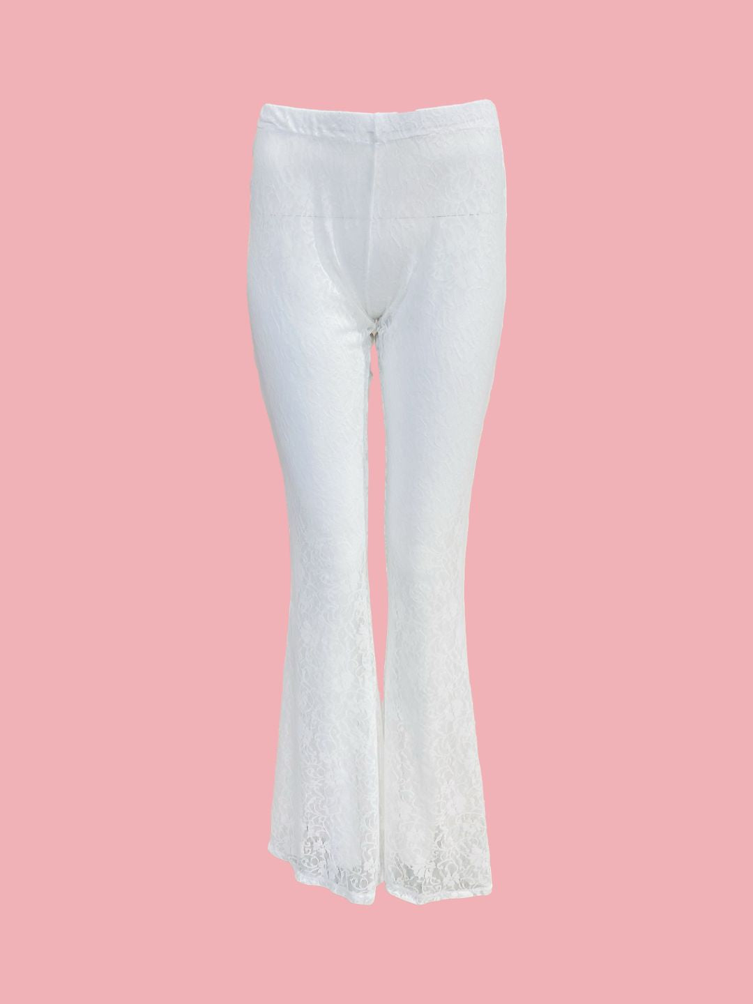 PANTALONE a Zampa in pizzo Bianco Ribes of LOVE