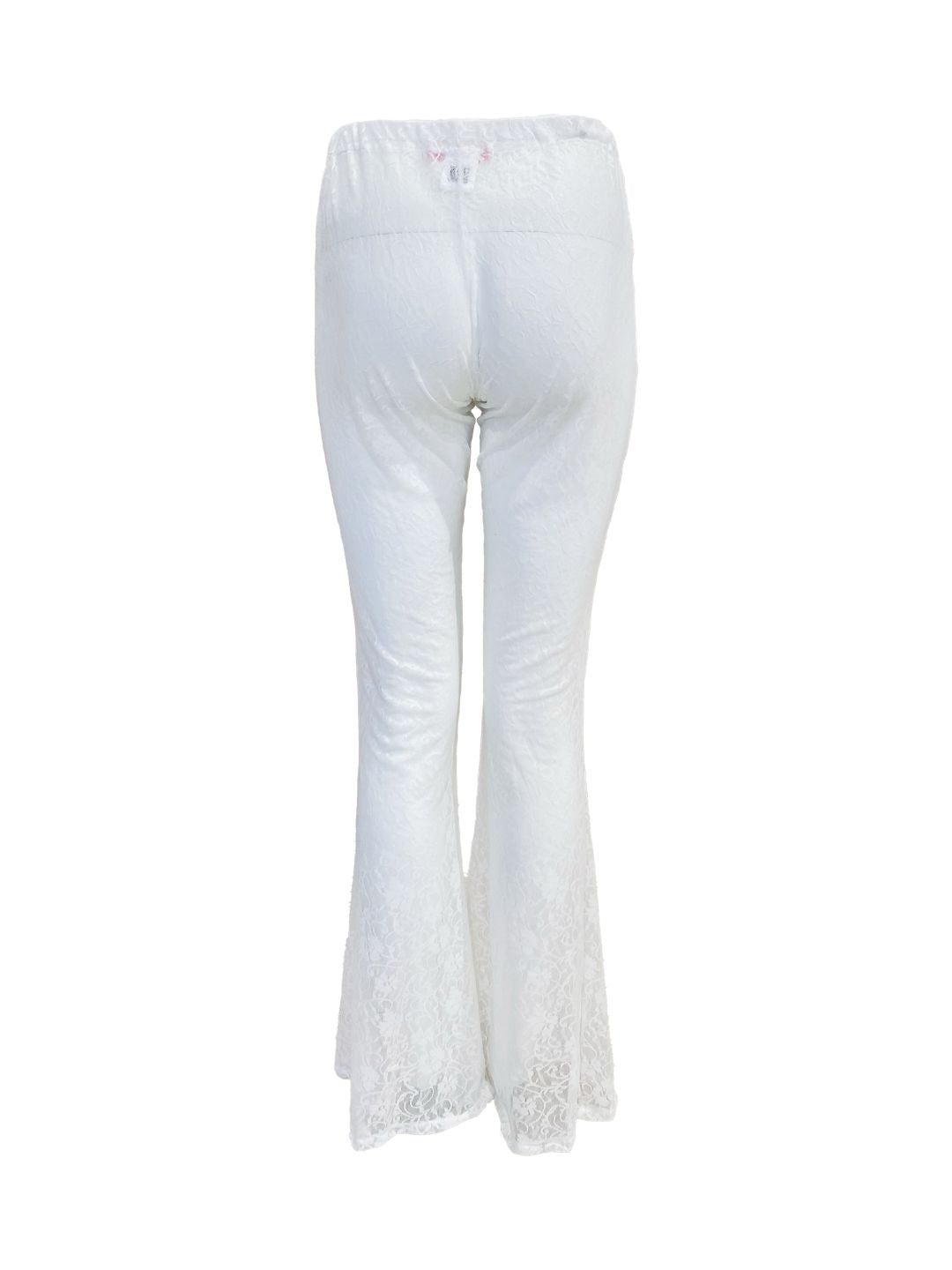 PANTALONE a Zampa in pizzo Bianco Ribes of LOVE