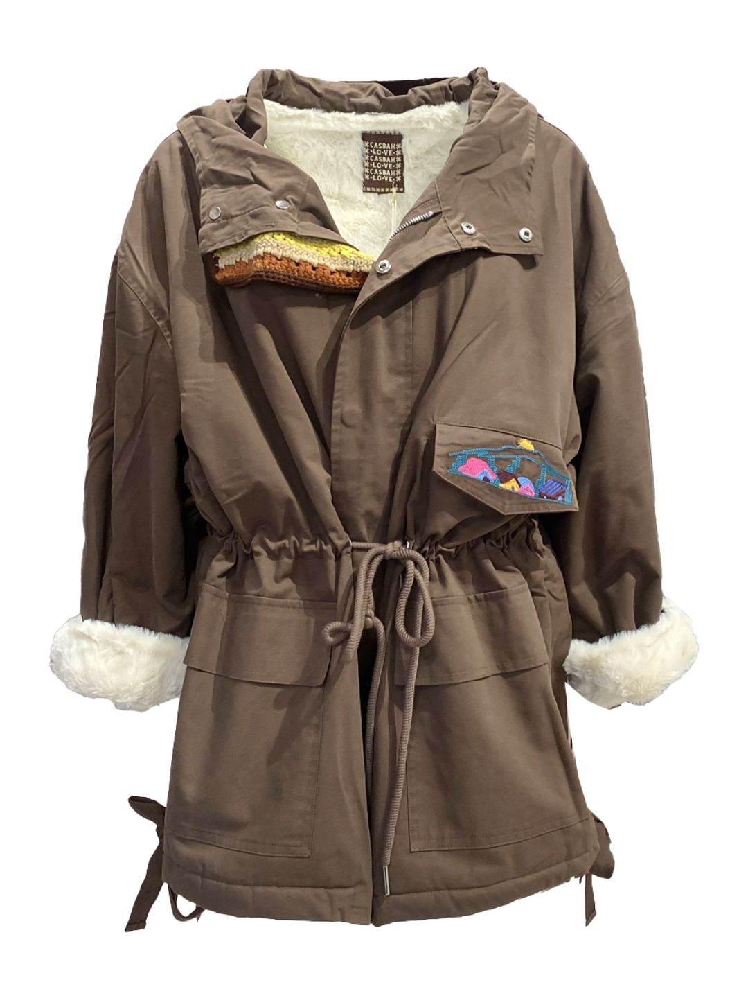 PARKA Cioccolato Con Cappuccio Casbah Love