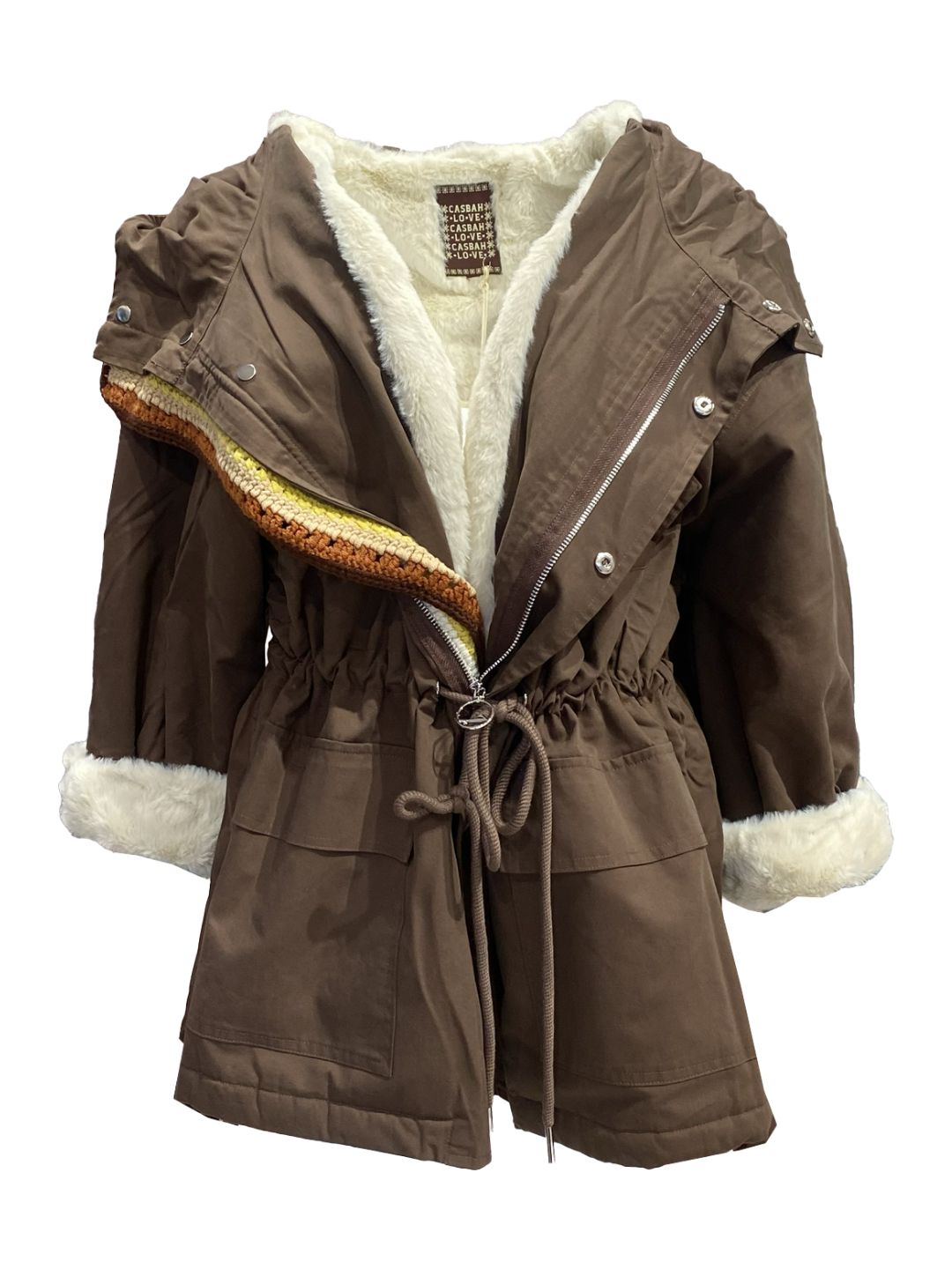 PARKA Cioccolato Con Cappuccio Casbah Love