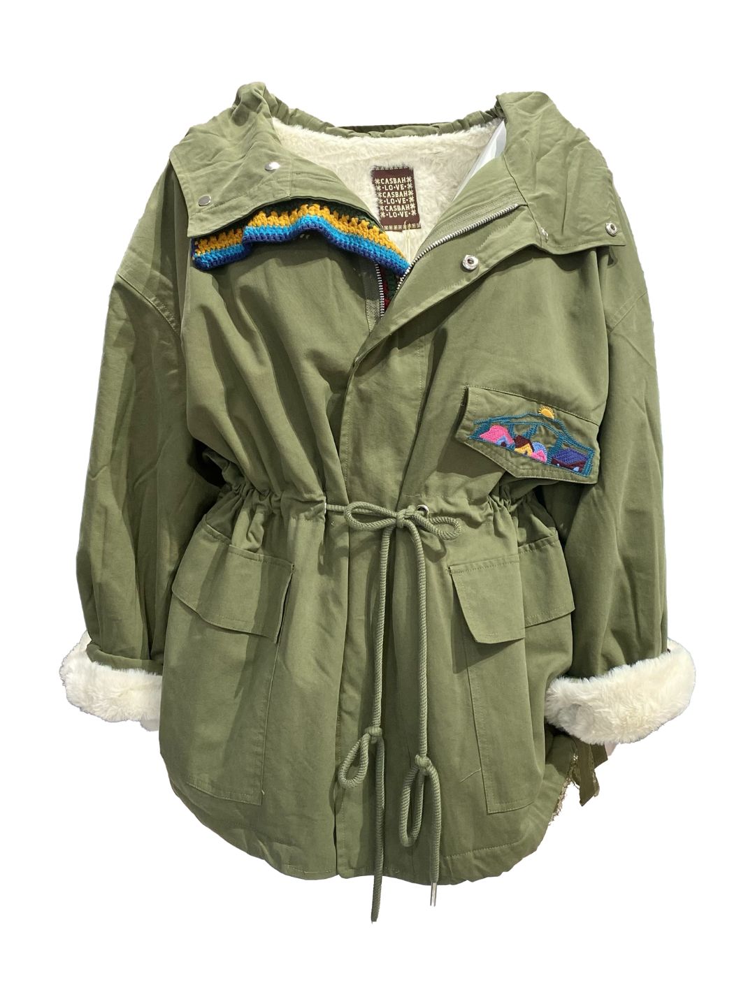 PARKA Verde Con Cappuccio Casbah Love