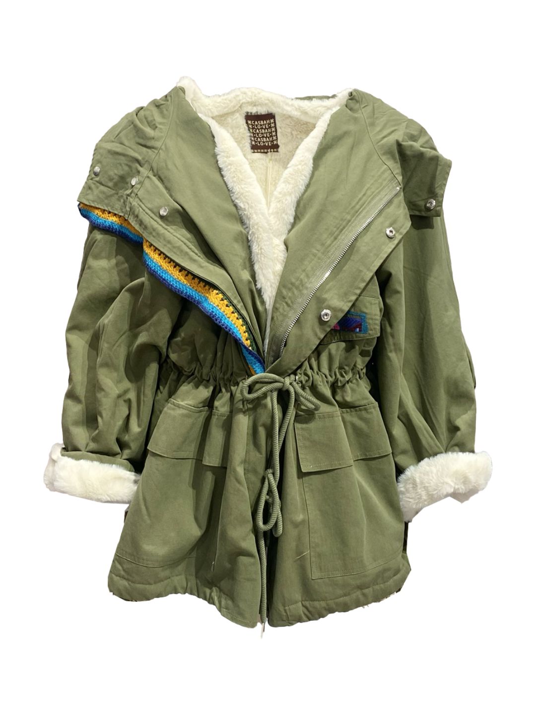 PARKA Verde Con Cappuccio Casbah Love