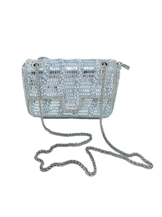 POCHETTE A SPALLA CON SPECCHIETTI E STRASS 6010