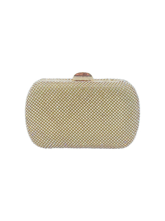 Pochette Clutch Rettangolare Strass Oro 2524