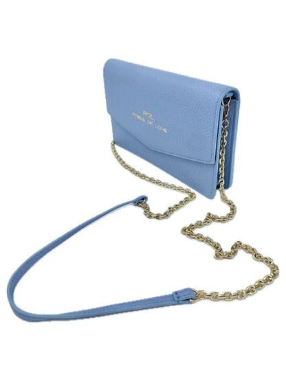 POCHETTE CON CATENA AZZURRO POLVERE 5036