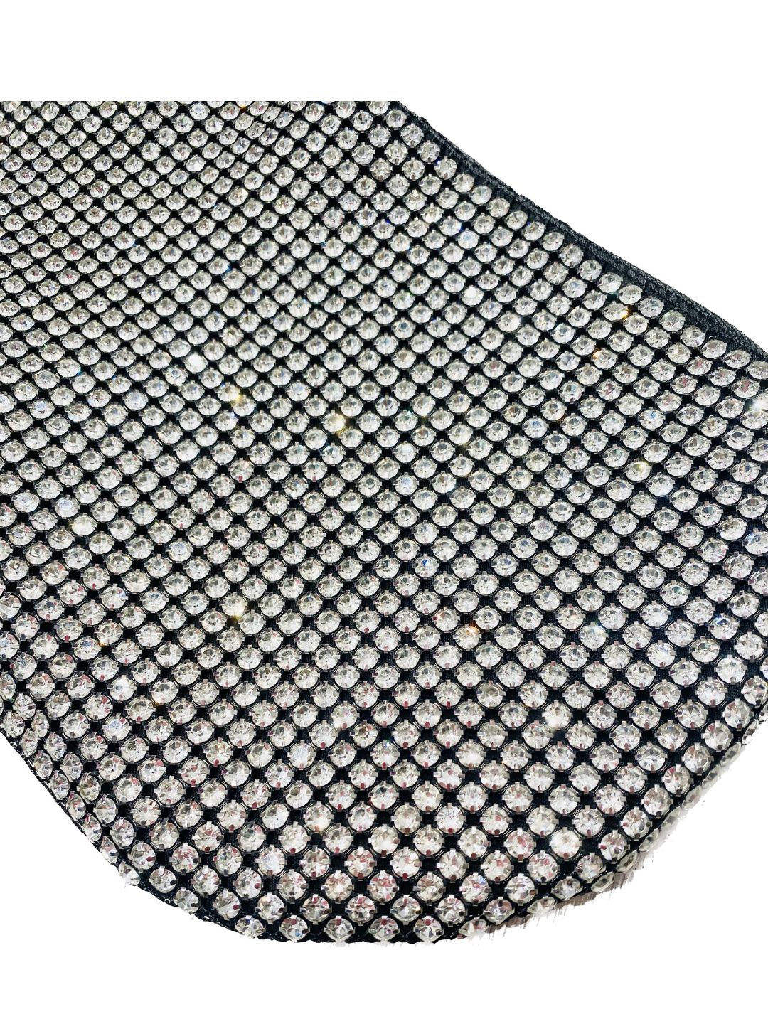 POCHETTE PIATTA MEZZA LUNA NERA STRASS 4602