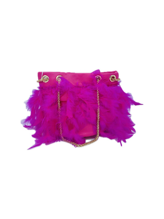 POCHETTE PIUME struzzo MARABOUT FUCSIA 2306