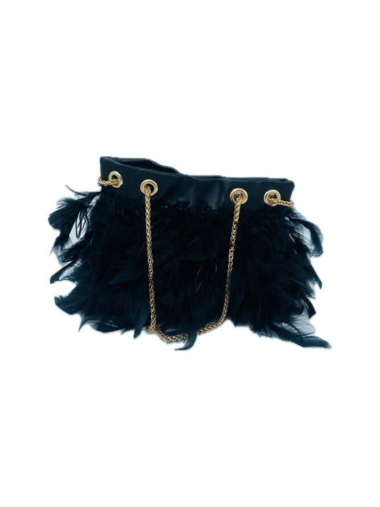 POCHETTE PIUME struzzo MARABOUT NERO 2306