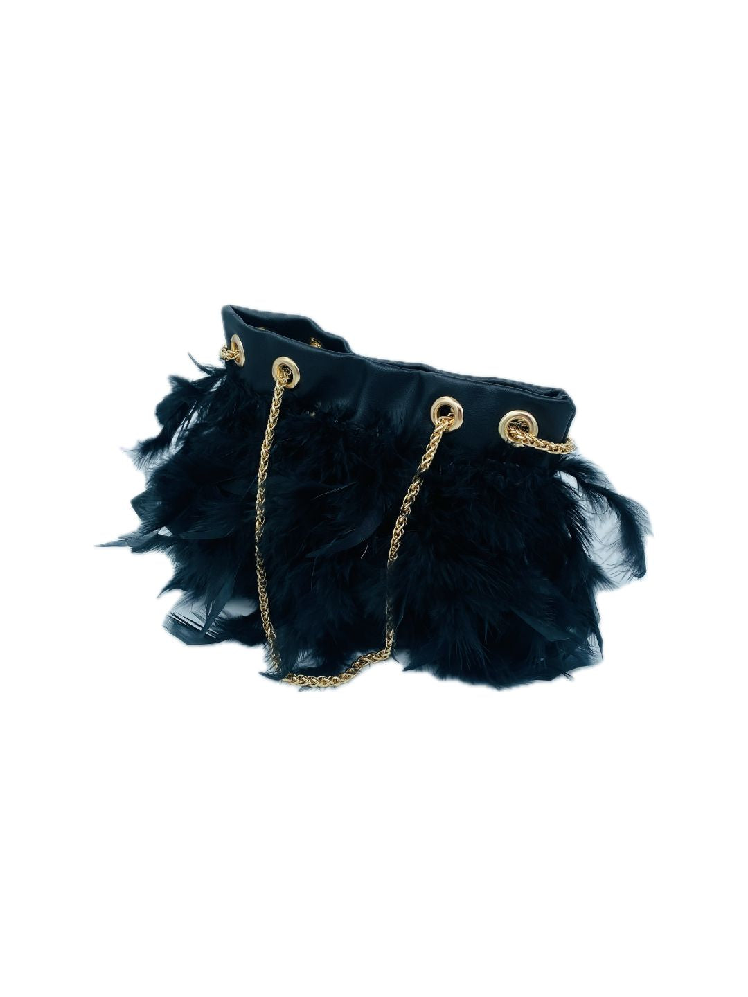 POCHETTE PIUME struzzo MARABOUT NERO 2306