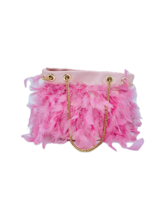 POCHETTE PIUME struzzo MARABOUT ROSA 2306