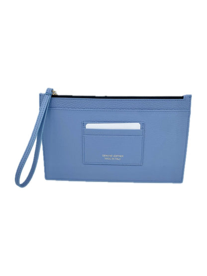 POCHETTE PORTADOCUMENTI IN PELLE CELESTE 5039