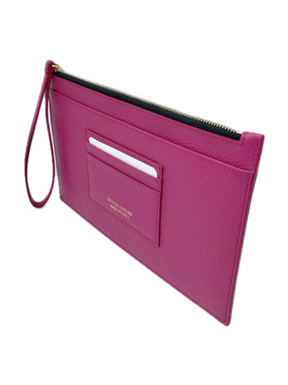 POCHETTE PORTADOCUMENTI IN PELLE FUCSIA 5039