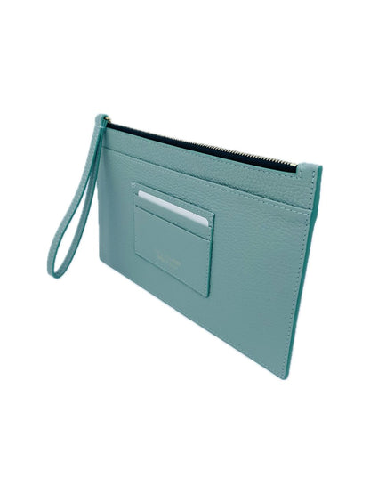POCHETTE PORTADOCUMENTI IN PELLE VERDE ACQUA 5039