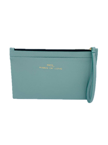 POCHETTE PORTADOCUMENTI IN PELLE VERDE ACQUA 5039