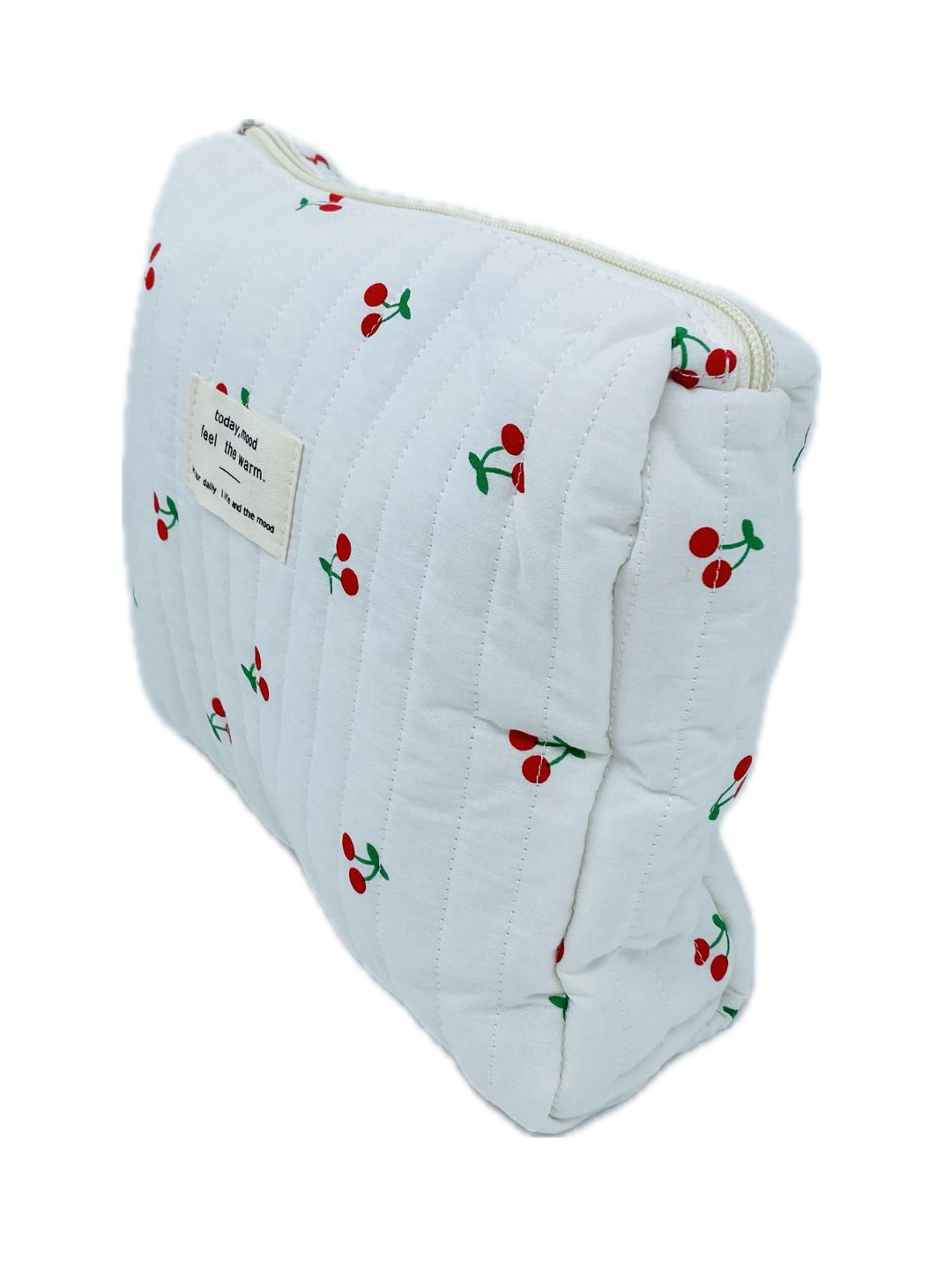 POCHETTE TRAPUNTATA GRANDE Bianco con ciliegie
