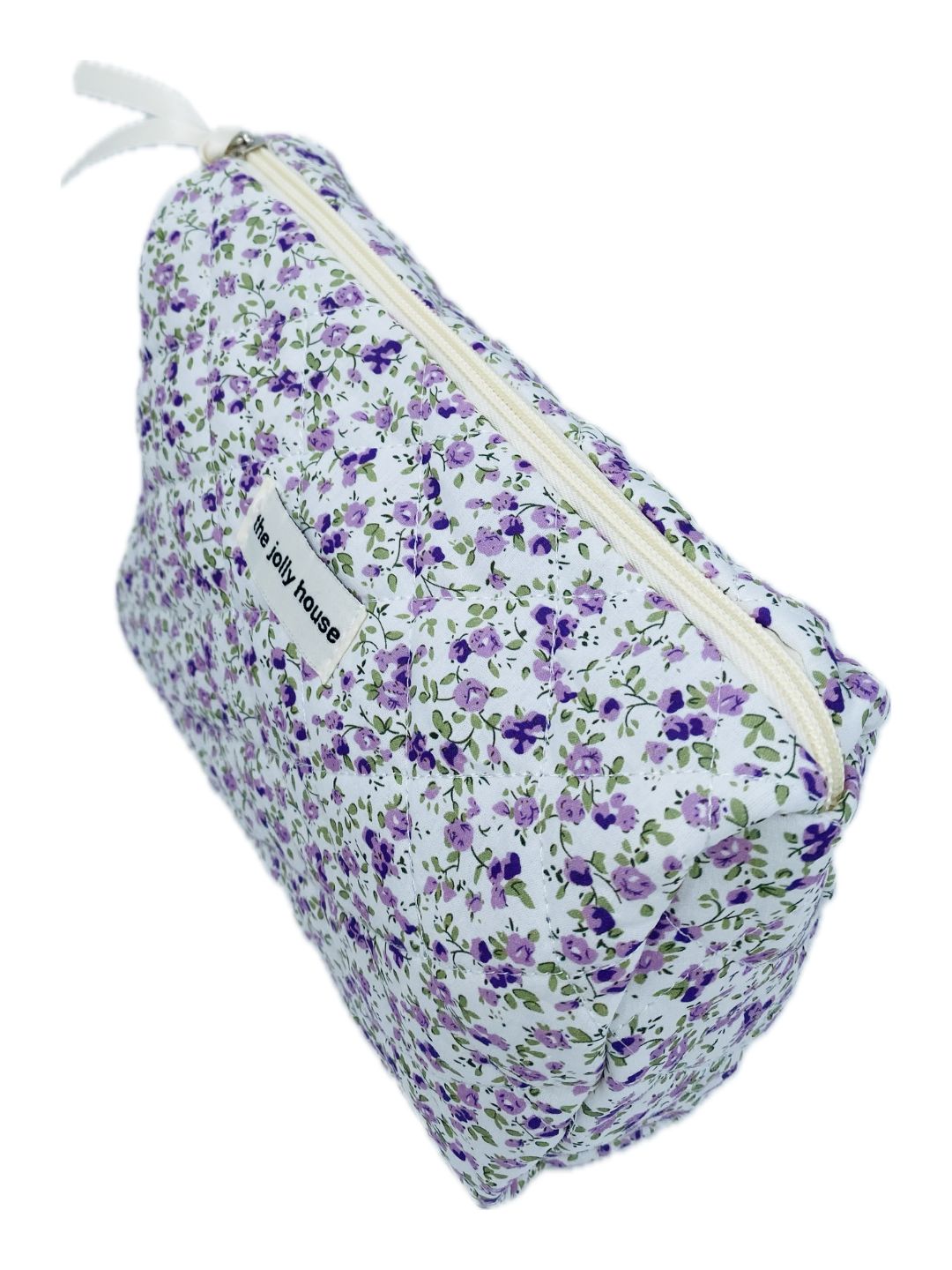 POCHETTE TRAPUNTATA GRANDE Fiori Lilla