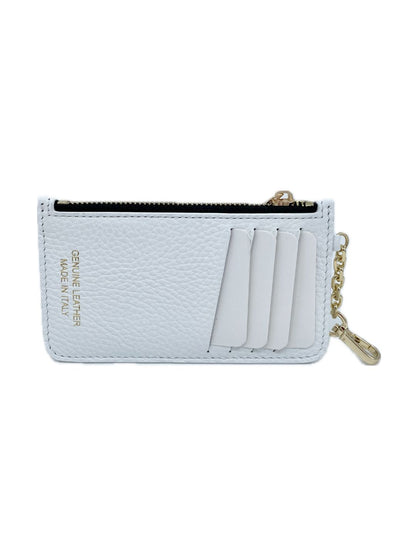 PORTACARTE CON MOSCHETTONE IN PELLE BIANCO 135