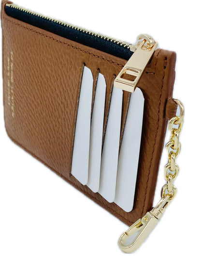 PORTACARTE CON MOSCHETTONE IN PELLE TABACCO 135