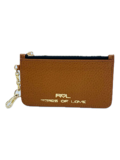 PORTACARTE CON MOSCHETTONE IN PELLE TABACCO 135