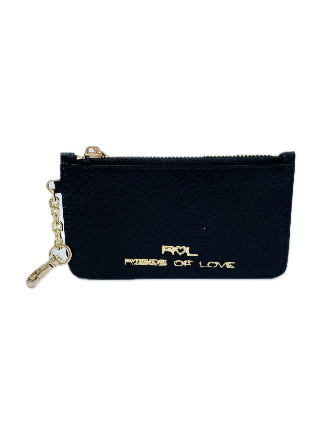 BLACK LEATHER CARABINER CARD HOLDER 135