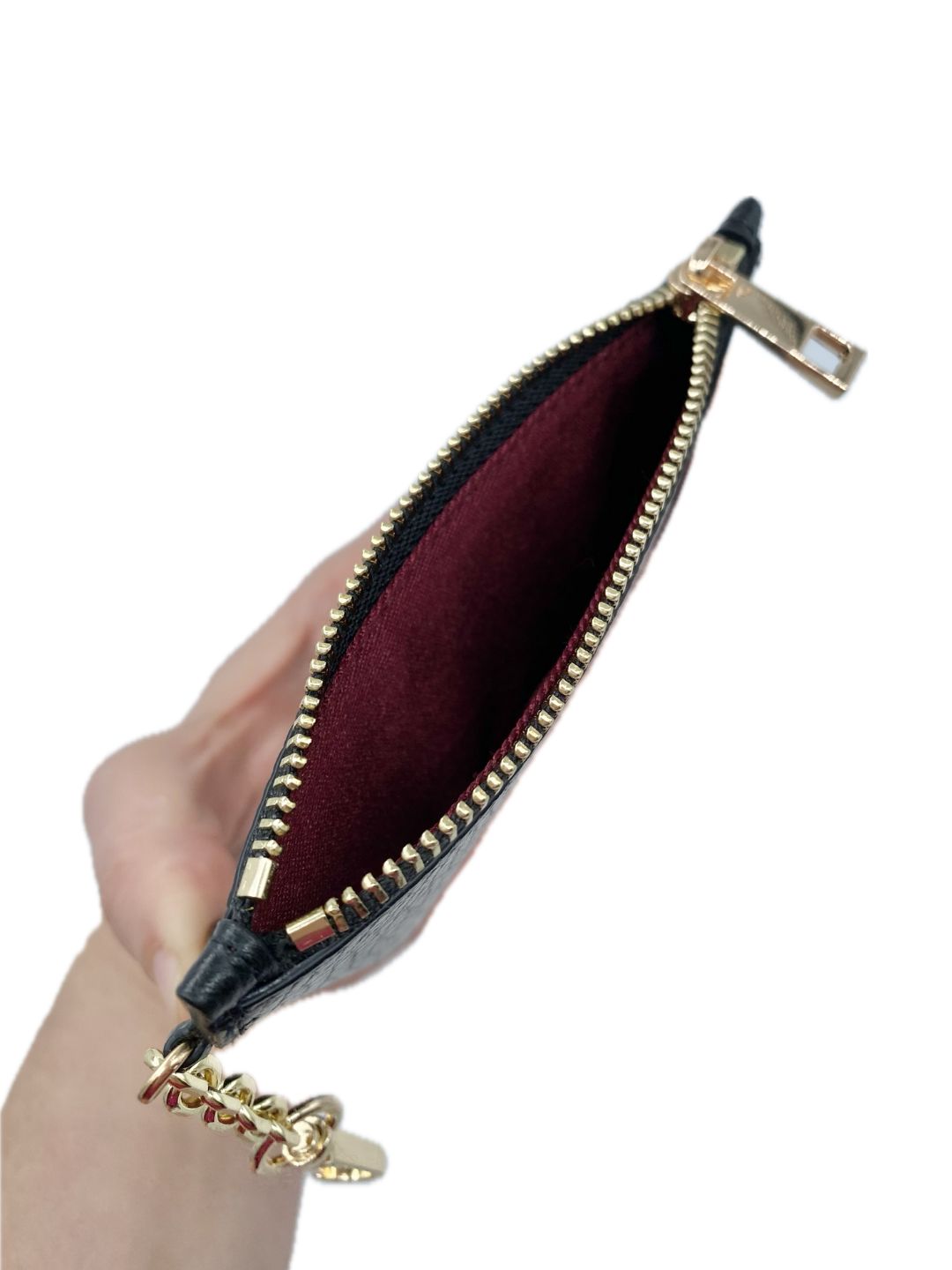 BLACK LEATHER CARABINER CARD HOLDER 135