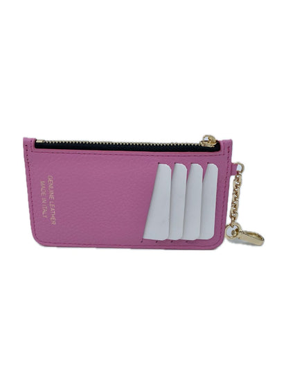 PORTACARTE CON MOSCHETTONE IN PELLE ROSA BABBOL 135