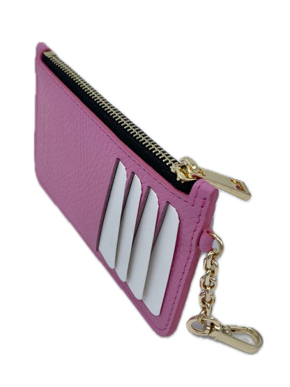 PORTACARTE CON MOSCHETTONE IN PELLE ROSA BABBOL 135