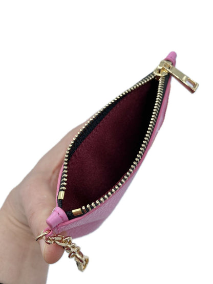 PORTACARTE CON MOSCHETTONE IN PELLE ROSA BABBOL 135