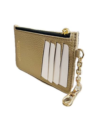 PORTACARTE CON MOSCHETTONE IN PELLE TORTORA 135