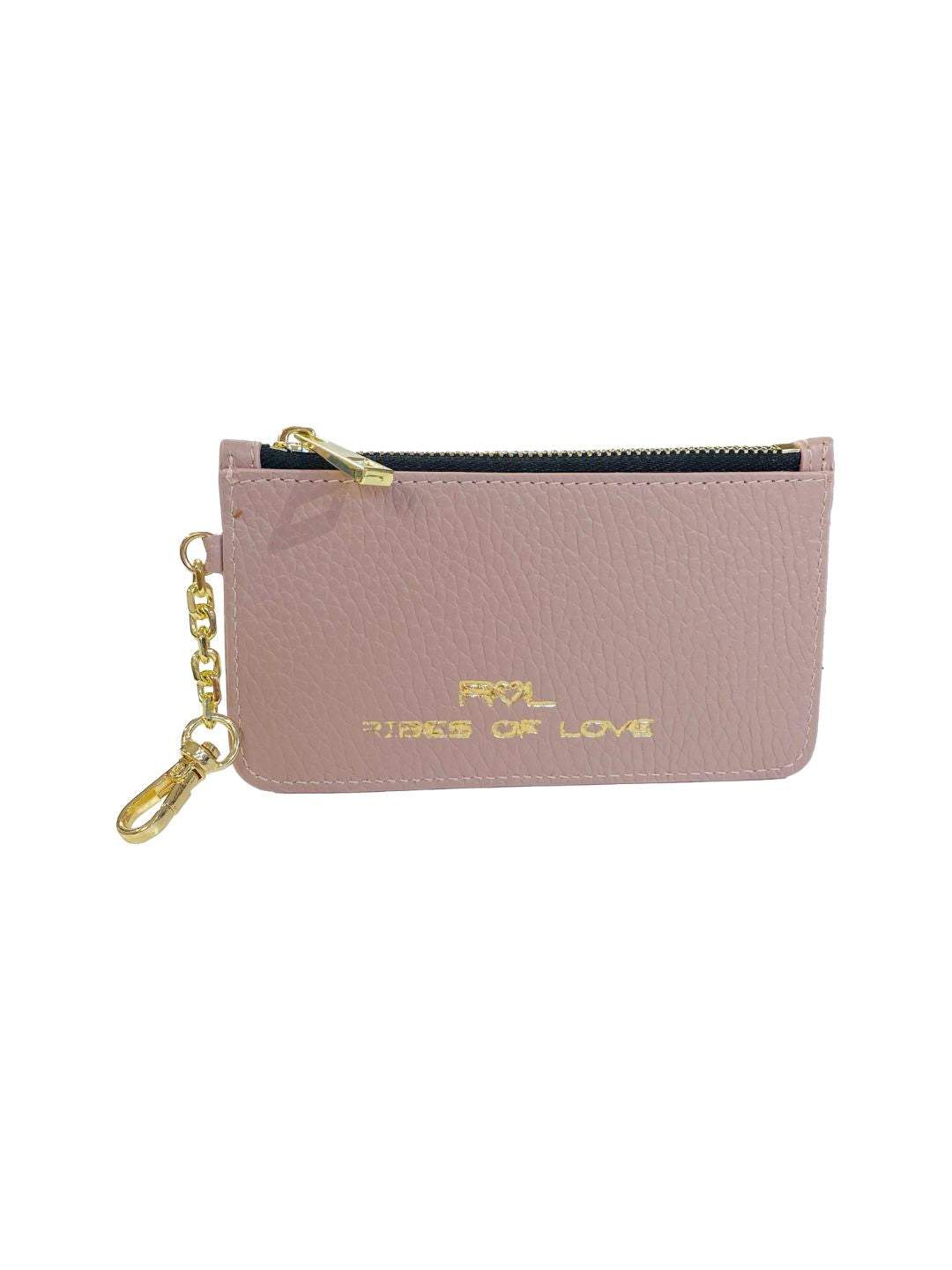PORTACARTE CON MOSCHETTONE IN PELLE ROSA CHIARO 135