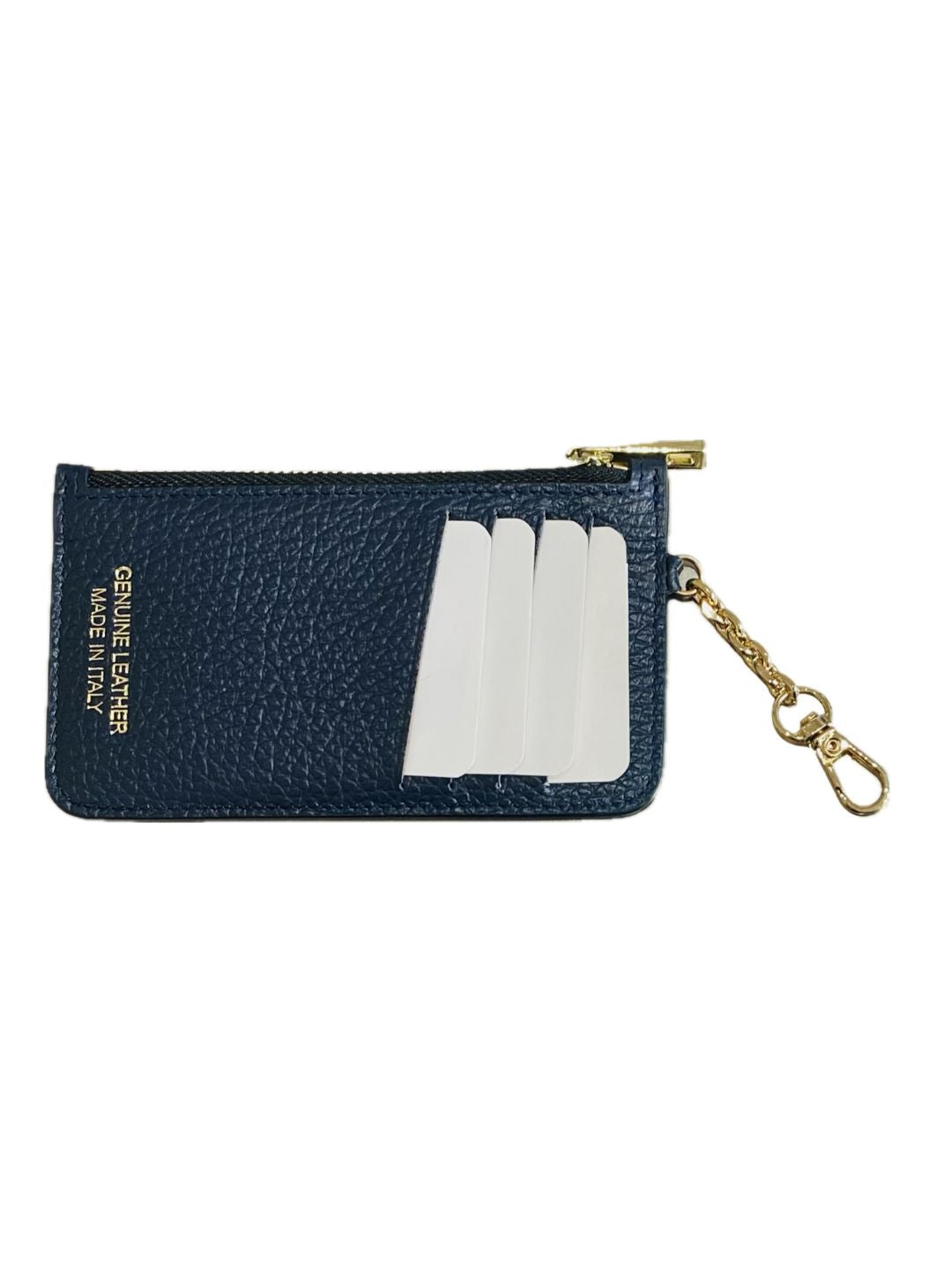 PORTACARTE CON MOSCHETTONE IN PELLE BLU NOTTE 135