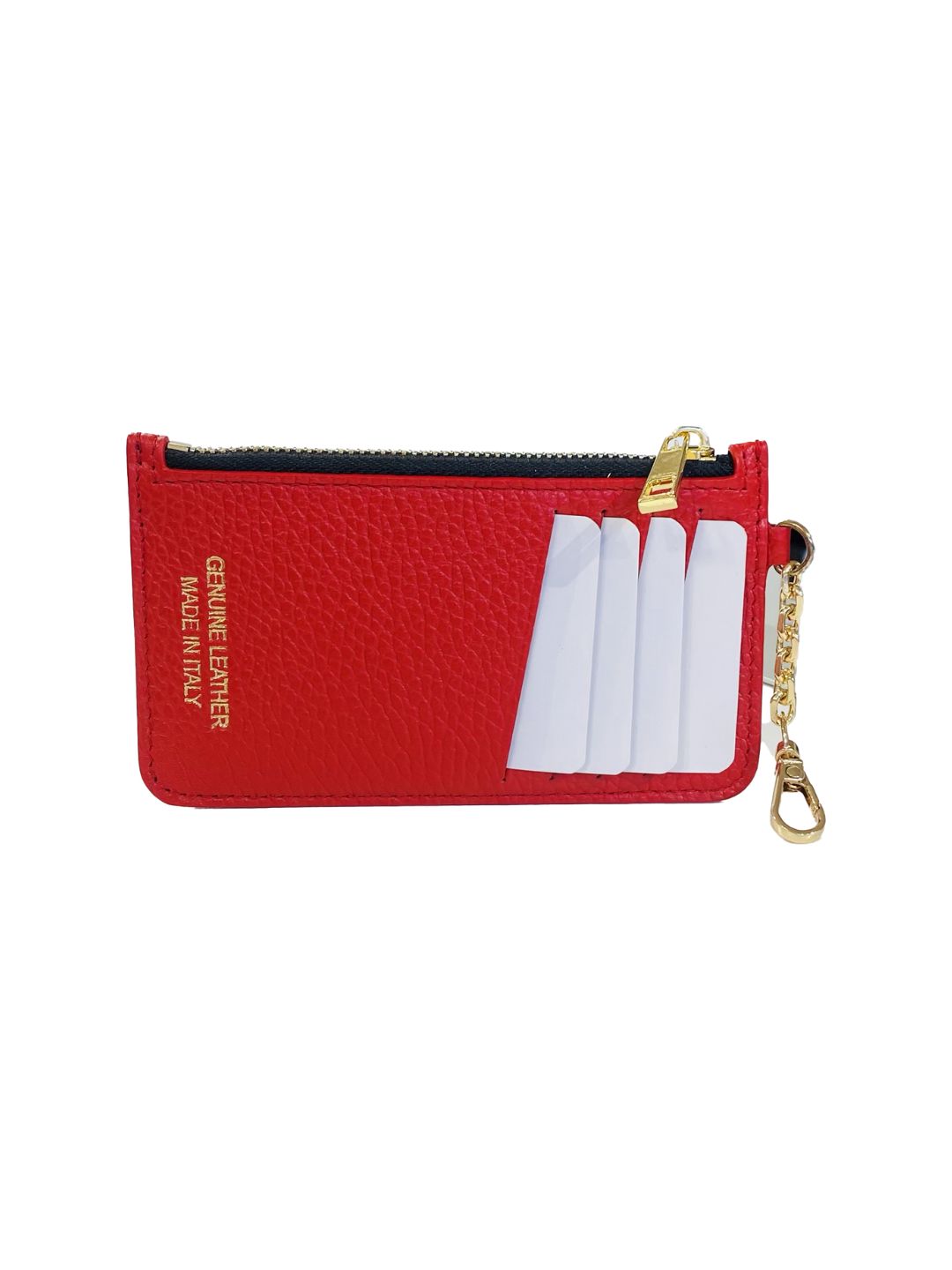 PORTACARTE CON MOSCHETTONE IN PELLE ROSSO 135