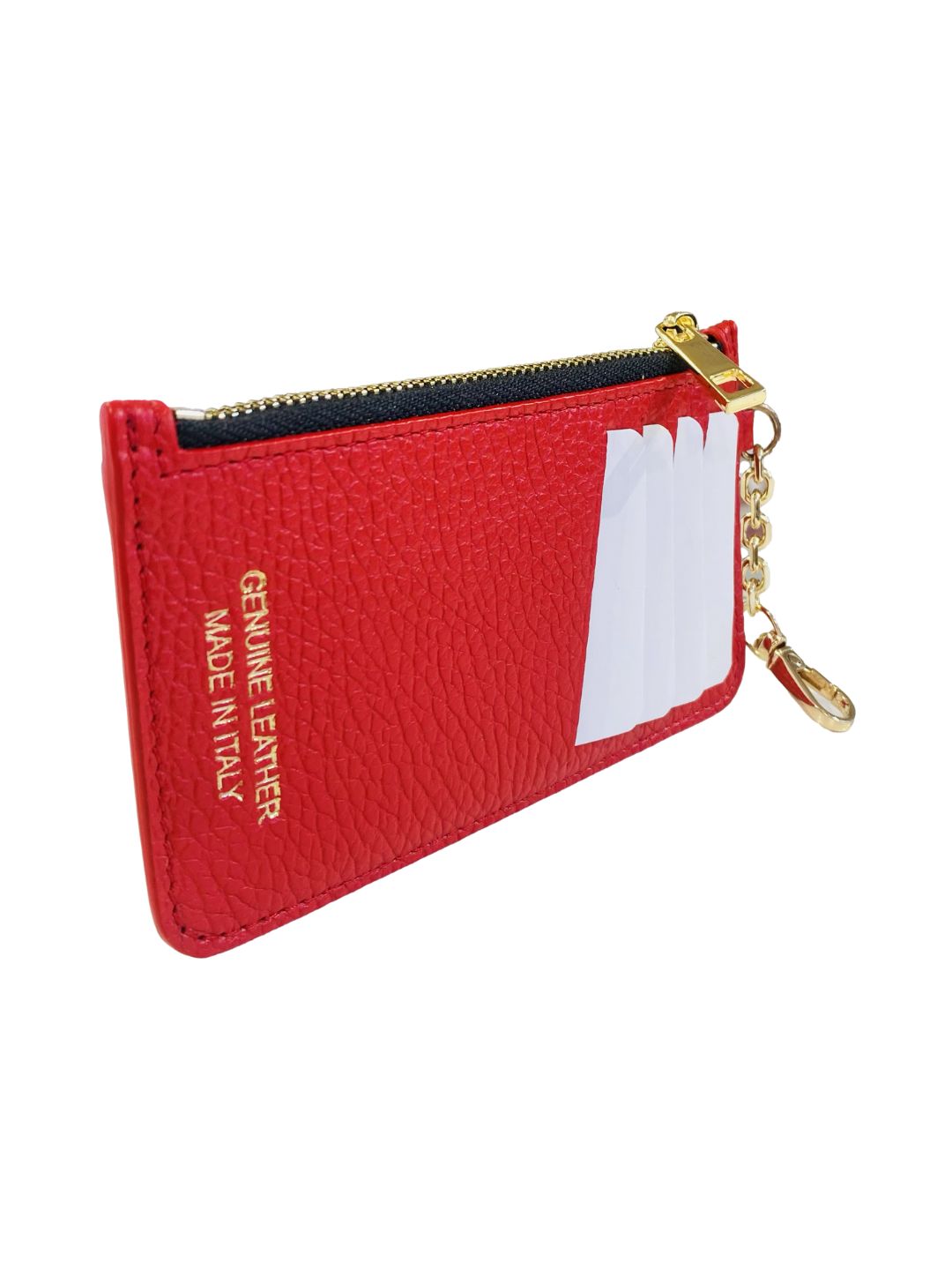 PORTACARTE CON MOSCHETTONE IN PELLE ROSSO 135