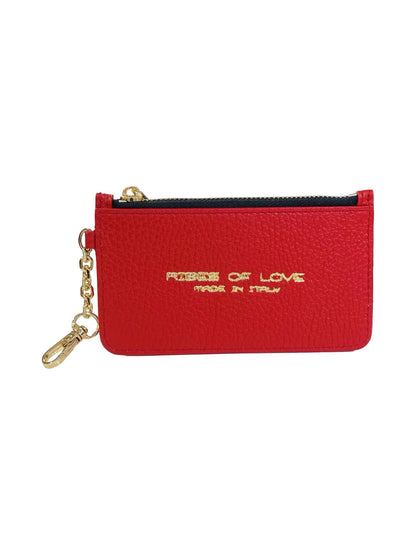 PORTACARTE CON MOSCHETTONE IN PELLE ROSSO 135