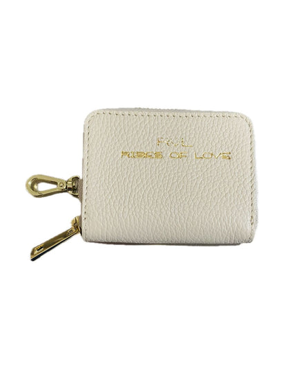 PORTACARTE CON ZIP IN PELLE PANNA