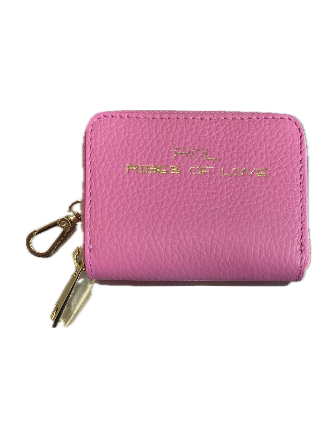 PORTACARTE CON ZIP IN PELLE ROSA BABBOL