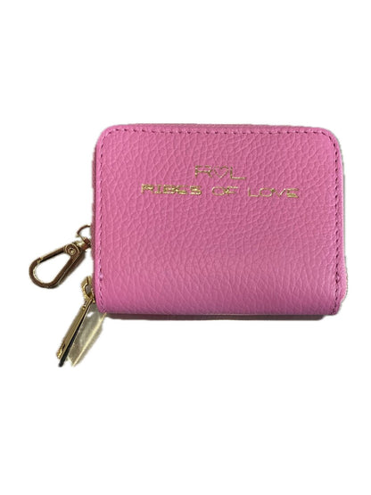 PORTACARTE CON ZIP IN PELLE ROSA BABBOL