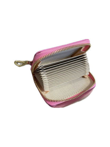 PORTACARTE CON ZIP IN PELLE ROSA BABBOL