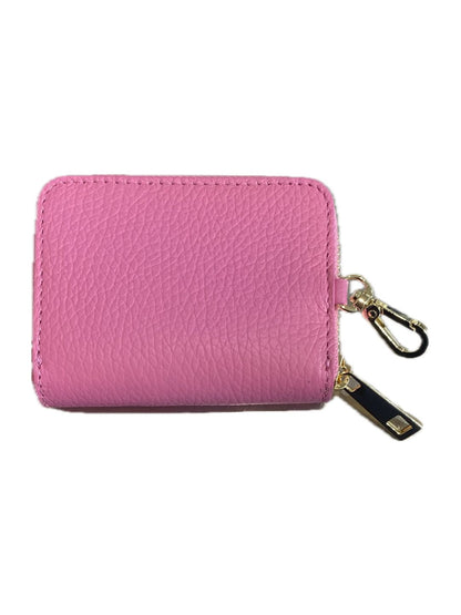 PORTACARTE CON ZIP IN PELLE ROSA BABBOL