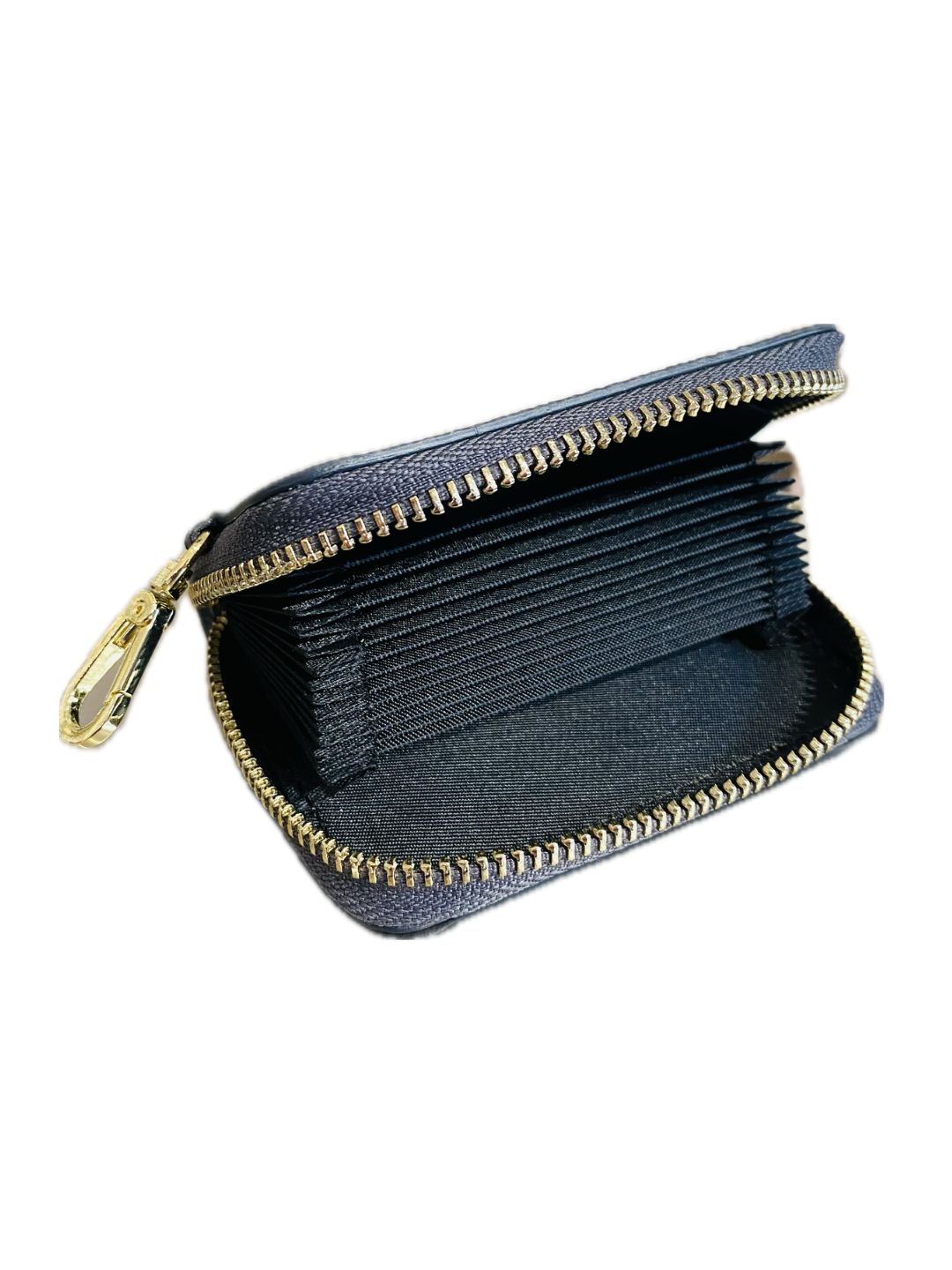 PORTACARTE CON ZIP IN PELLE GRIGIO SCURO