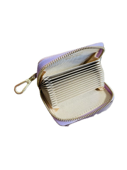 PORTACARTE CON ZIP IN PELLE LILLA