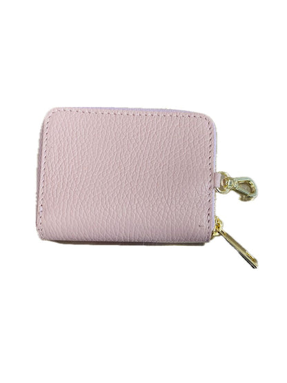 PORTACARTE CON ZIP IN PELLE LILLA