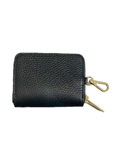 PORTACARTE CON ZIP IN PELLE NERO