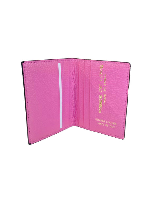 PORTACARTE LIBRETTO IN PELLE ROSA BUBBLE 132