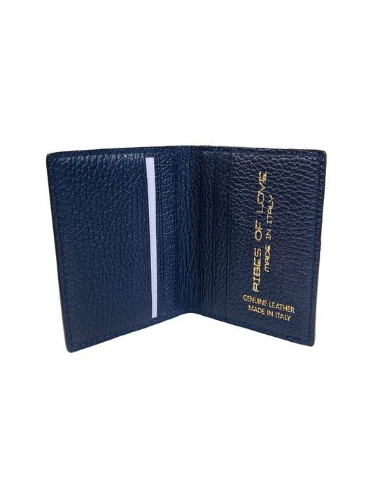 PORTACARTE LIBRETTO IN PELLE BLU 132