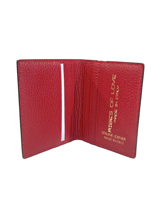 PORTACARTE LIBRETTO IN PELLE ROSSO SCURO 132