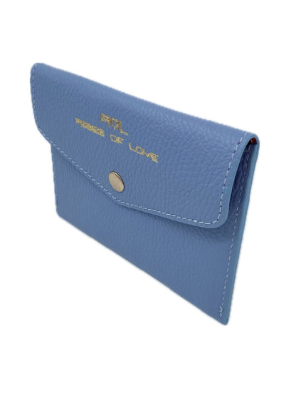 PORTAFOGLIO A BUSTA IN PELLE AZZURRO 5023