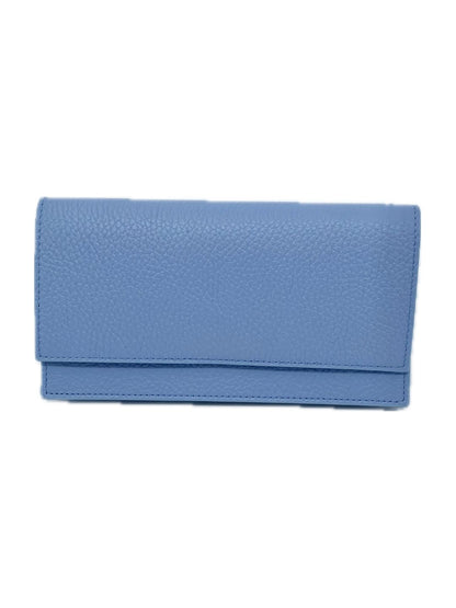 PORTAFOGLIO CON PORTACELLULARE IN PELLE CELESTE 5031