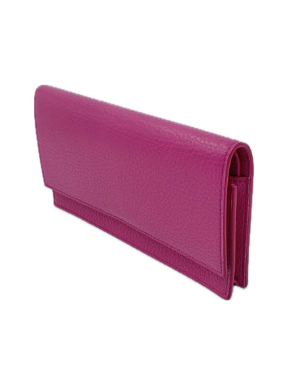 PORTAFOGLIO CON PORTACELLULARE IN PELLE FUCSIA 5031